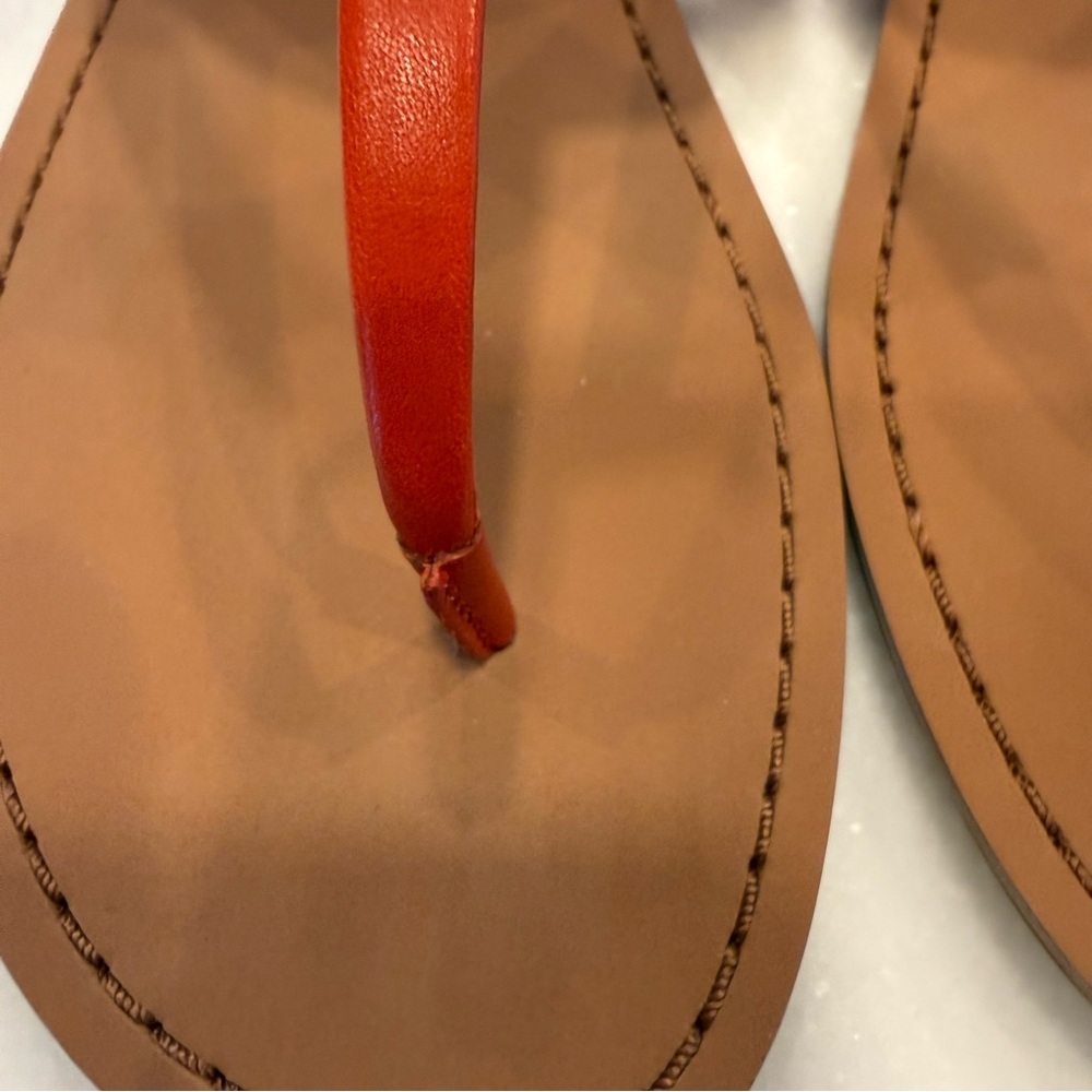 Coach Gracie Swagger Thong Sandals Burnt Orange Size 6.5 B New In Box - Picture 7 of 14